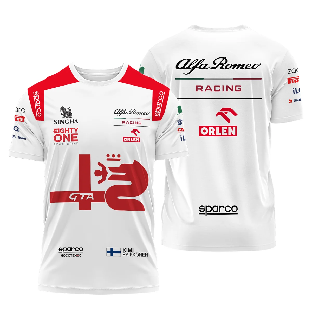 2021 Kimi Raikkonen Racing Suit Alfa Romeo F1 T-Shirt BLVAKR191125A8TS