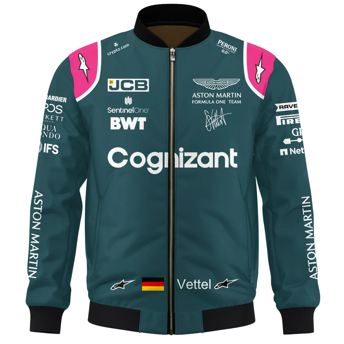 Alternative view of 2021 Sebastian Vettel Racing Suit Aston Martin F1 Bomber BLVASV110925A2BB
