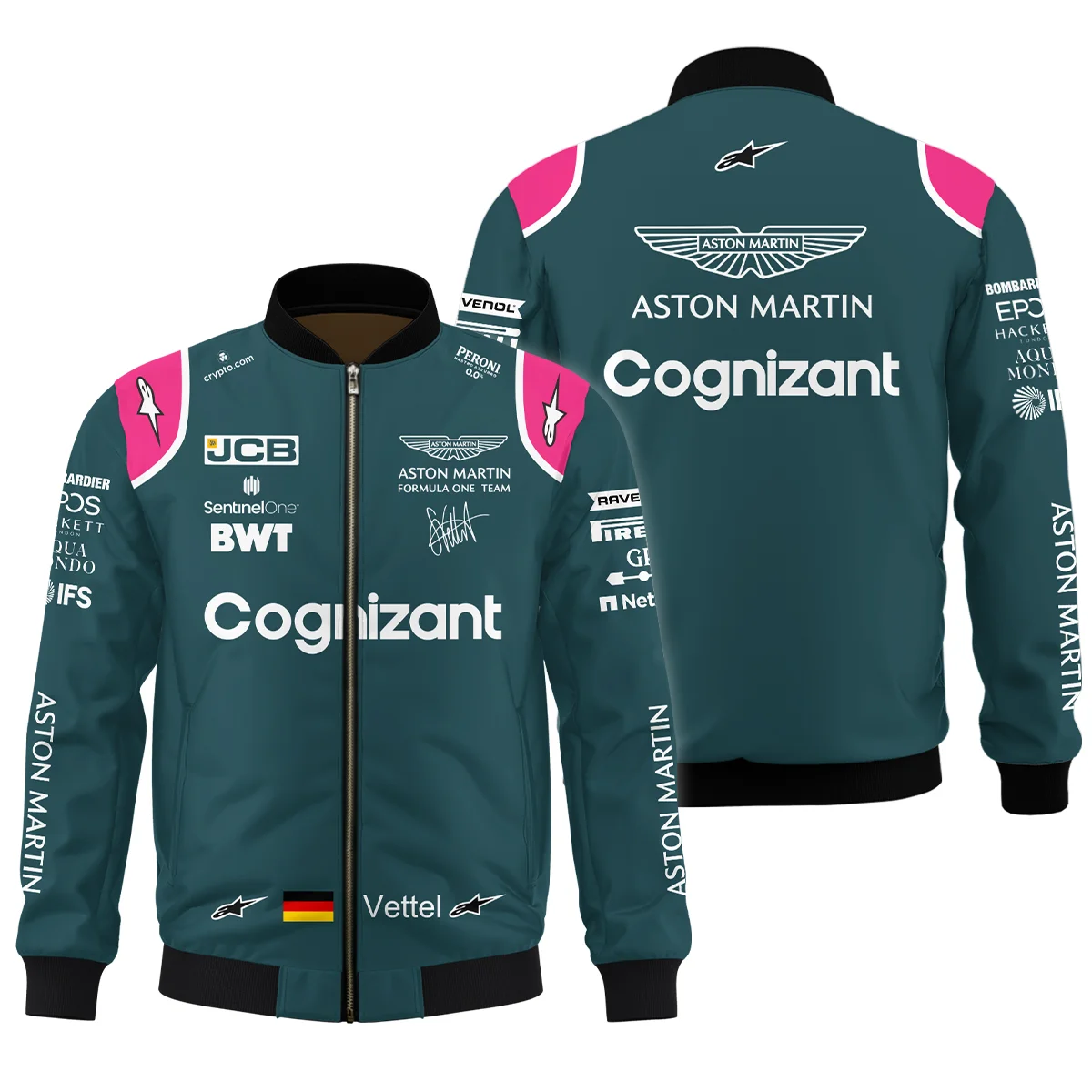 2021 Sebastian Vettel Racing Suit Aston Martin F1 Bomber BLVASV110925A2BB