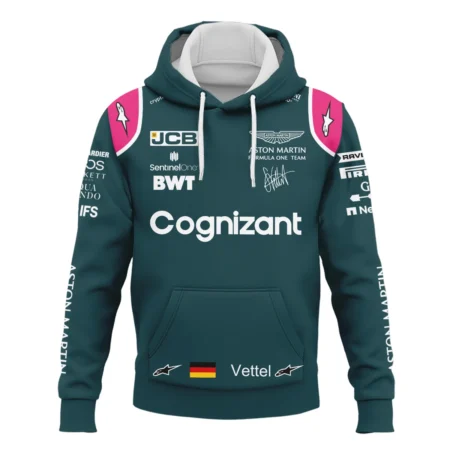 Alternative view of 2021 Sebastian Vettel Racing Suit Aston Martin F1 Hoodie BLVASV110925A2HD