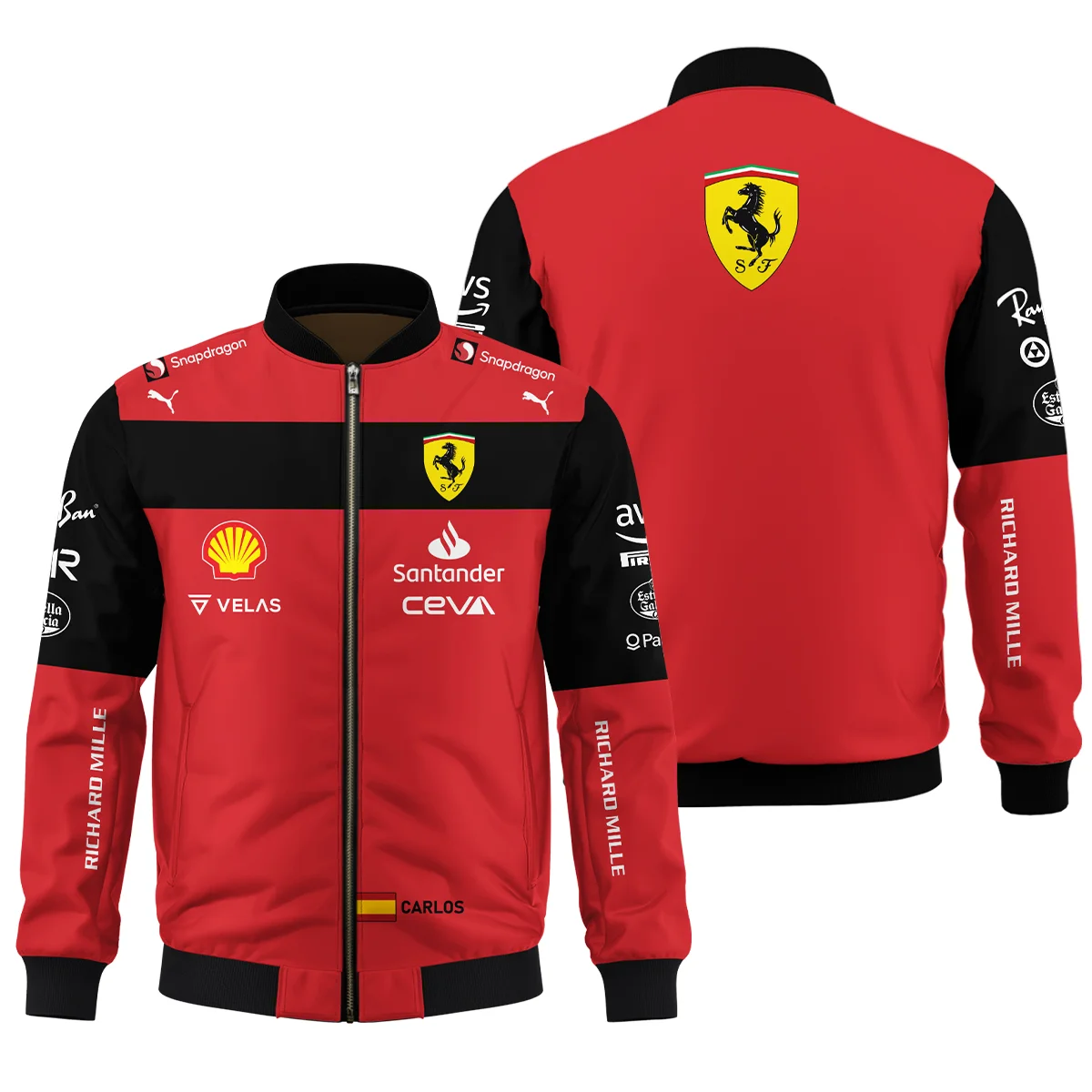 2022 Carlos Sainz Racing Suit Ferrari F1 Bomber Unisex Motorsport Apparel BLVACS190825A11BB