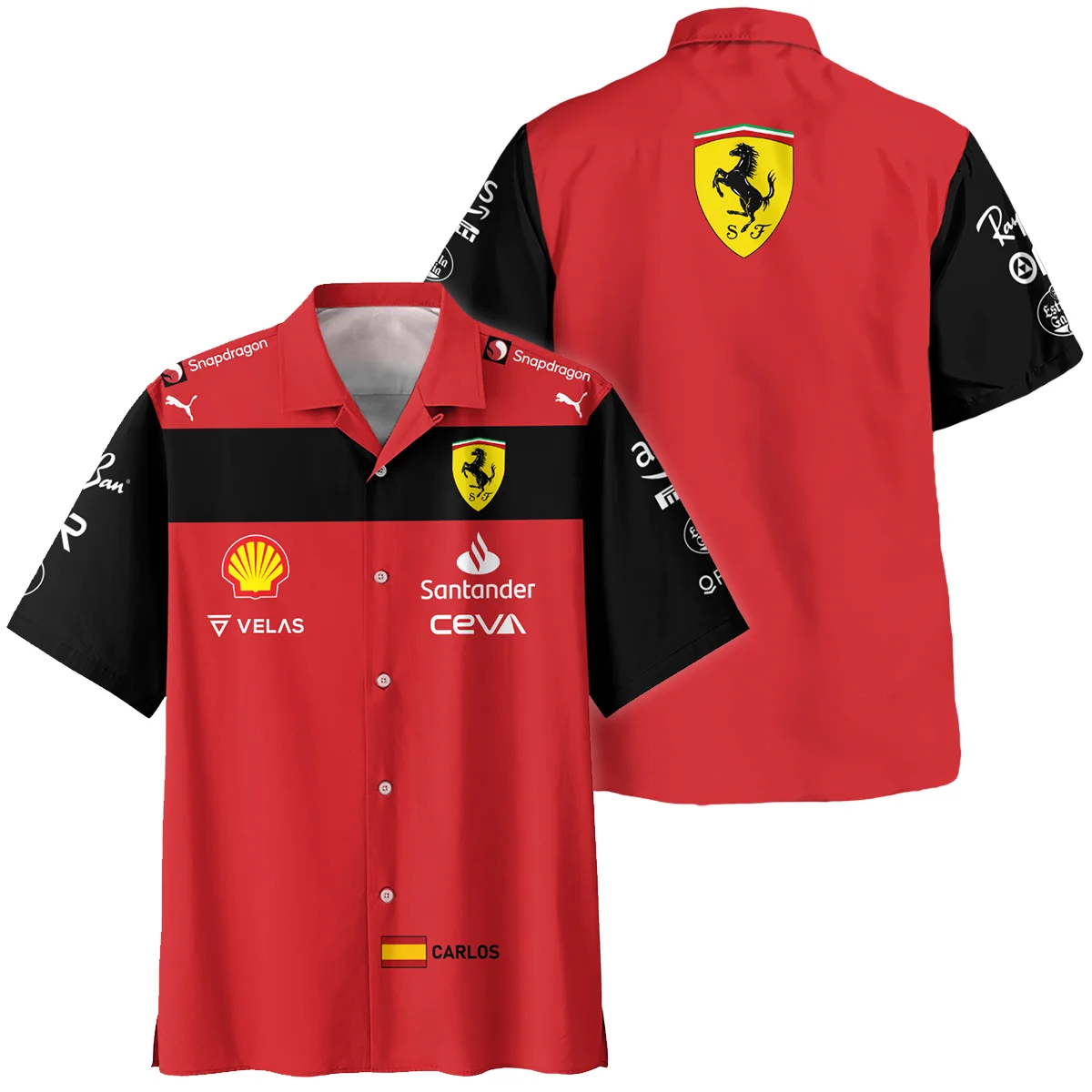 2022 Carlos Sainz Racing Suit Ferrari F1 Hawaiian Shirt Unisex Motorsport Apparel BLVACS190825A11HW
