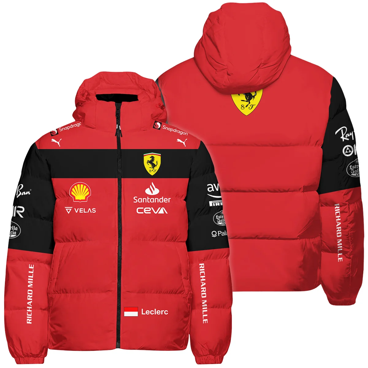 2022 Charles Leclerc Racing Suit Ferrari F1 Down & Puffer Jackets Unisex Motorsport Apparel BLVACL190825A11HCJ