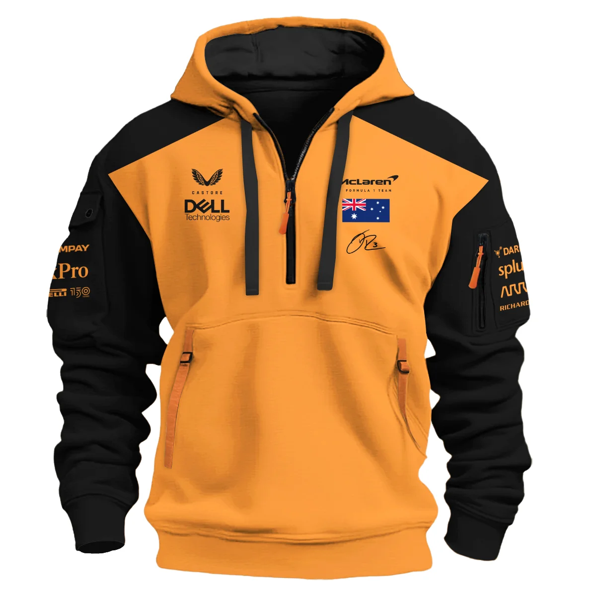 2022 Daniel Ricciardo McLaren F1 Team Suit Hoodie Half Zipper BLVA180725A08HDF - Image 2