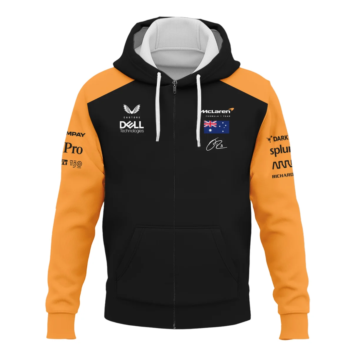Alternative view of 2022 Daniel Ricciardo McLaren F1 Team Suit Zipper Hoodie BLVA180725A07ZHD