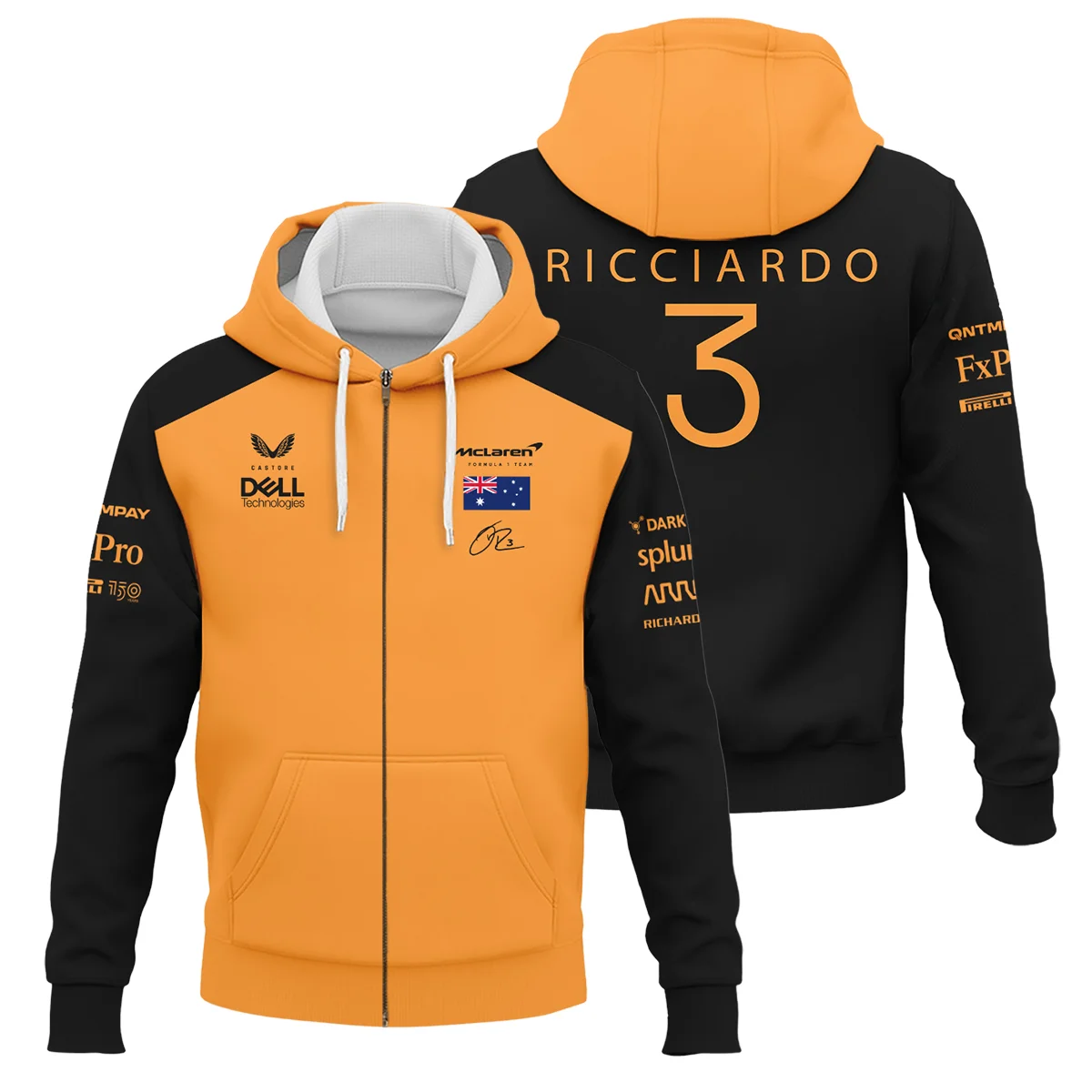 2022 Daniel Ricciardo McLaren F1 Team Suit Zipper Hoodie BLVA180725A08ZHD