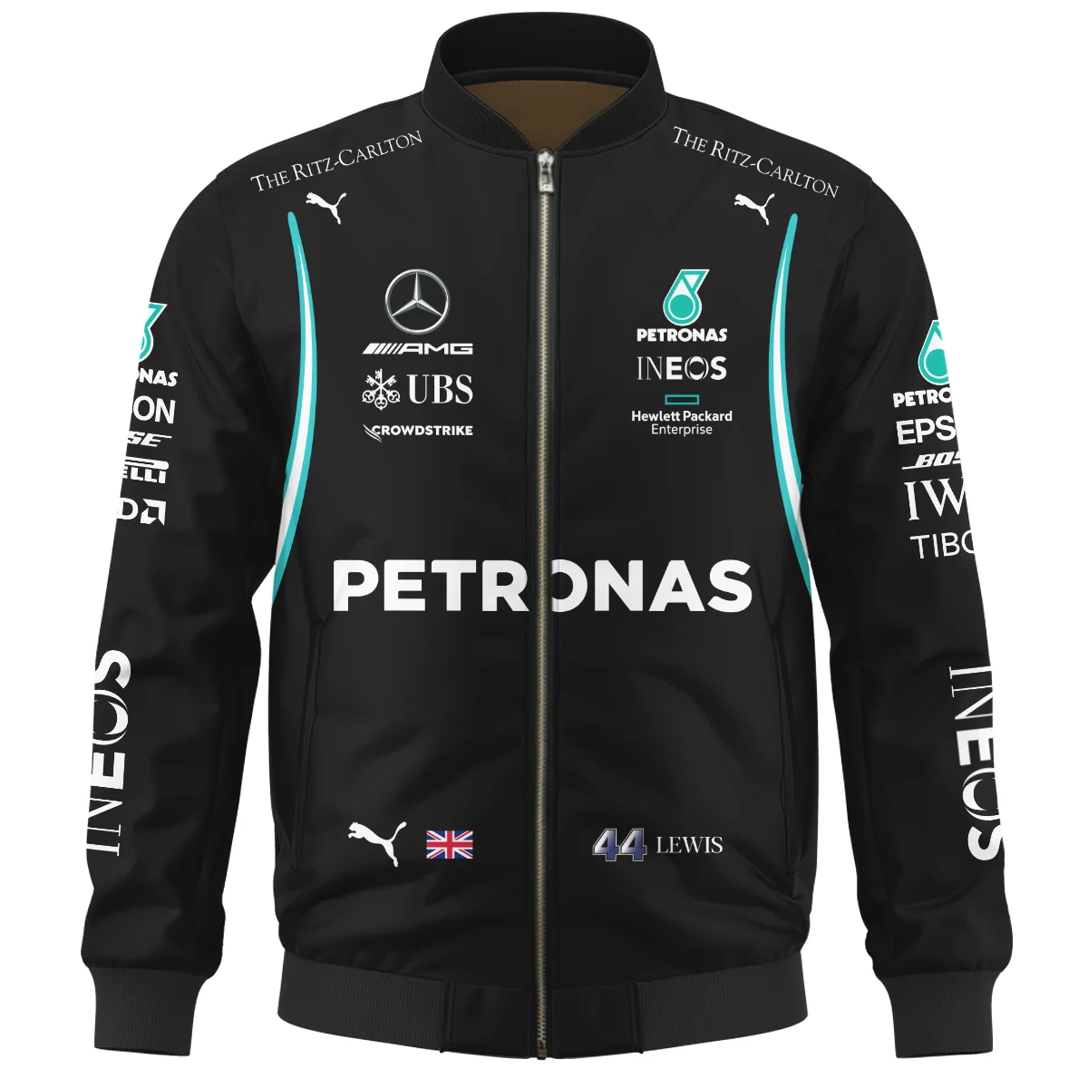 2022 Lewis Hamilton Racing Suit Mercedes F1 Bomber BLVALH260825A6BB - Image 2