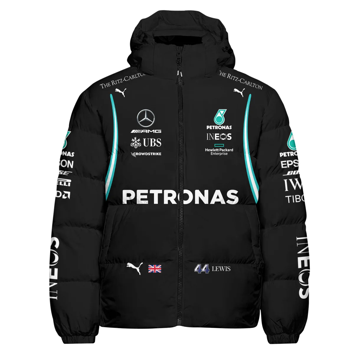 2022 Lewis Hamilton Racing Suit Mercedes F1 Down & Puffer Jackets BLVALH260825A6HCJ - Image 2