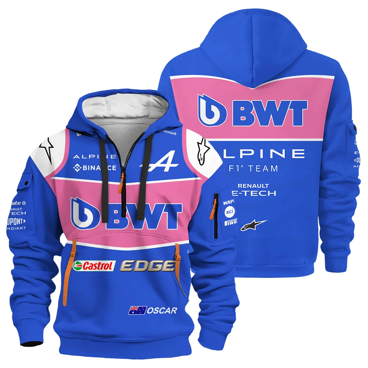 2022 Oscar Piastri Racing Suit Alpine F1 Hoodie Half Zipper Unisex Motorsport Apparel BLVAOP150825A7HDF