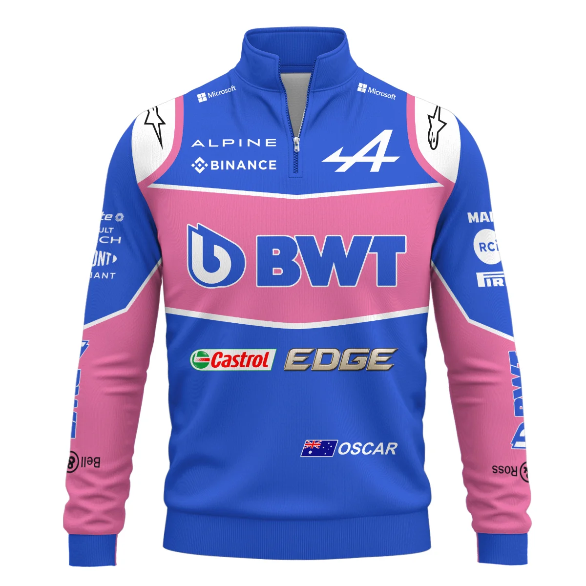 2022 Oscar Piastri Racing Suit Alpine F1 Quarter-Zip Sweatshirt BLVAOP150825A7QZS - Image 2