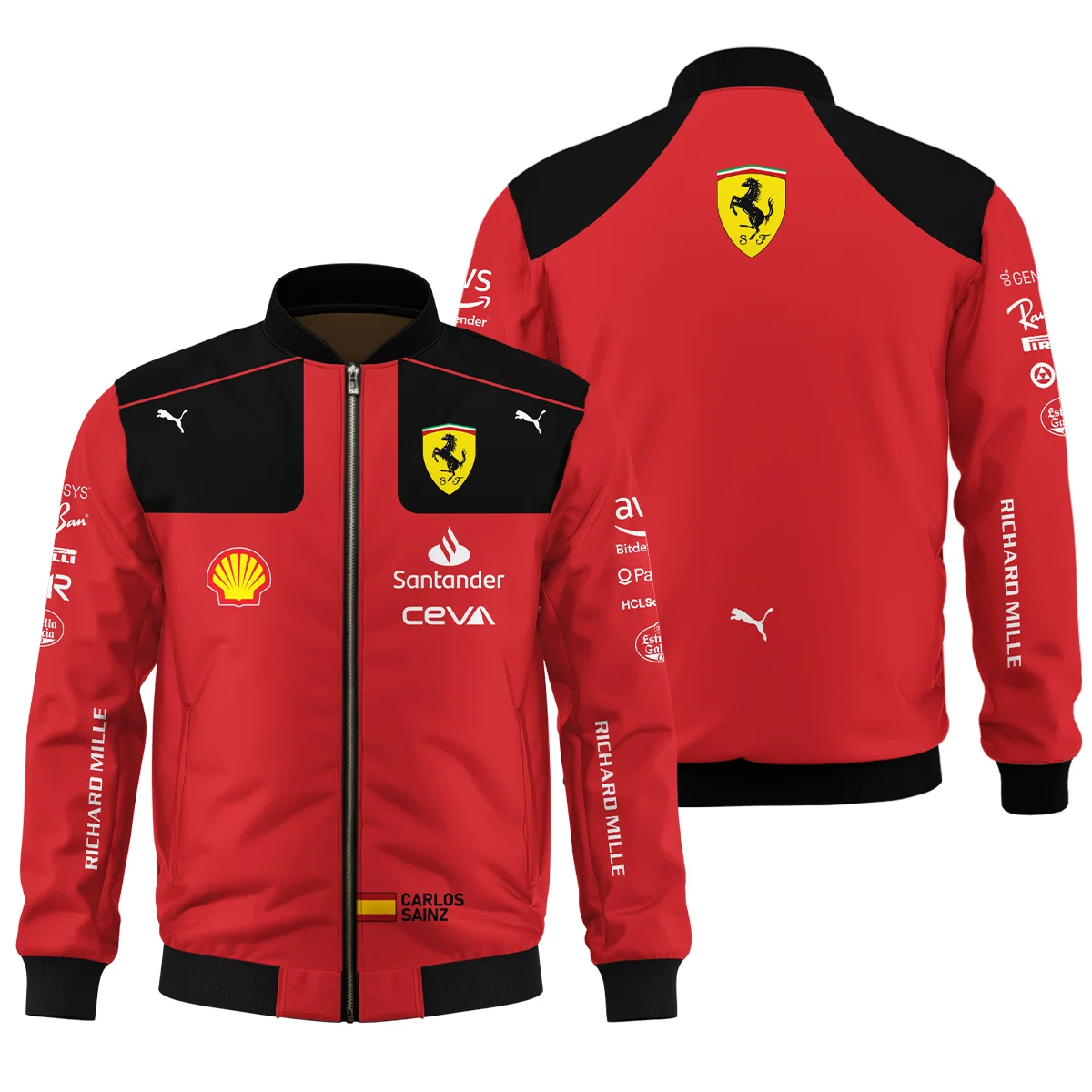 2023 Carlos Sainz Racing Suit Ferrari F1 Bomber Unisex Motorsport Apparel BLVACS190825A10BB