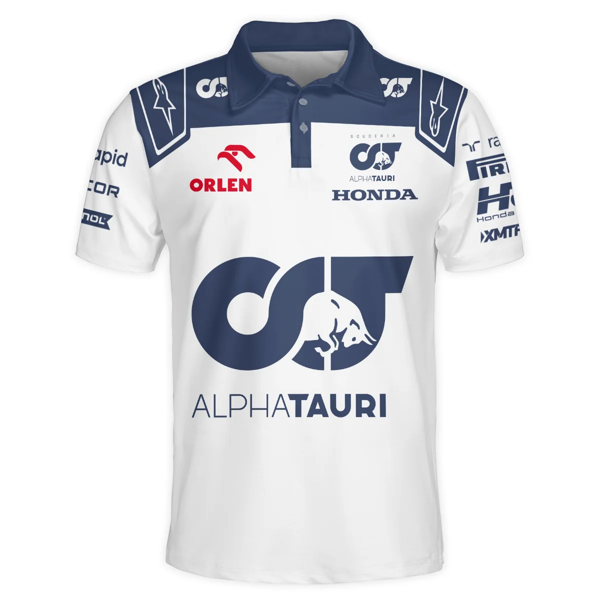 Alternative view of 2023 Daniel Ricciardo Scuderia AlphaTauri Race Suit Polo Shirt BLVA180725A05PL