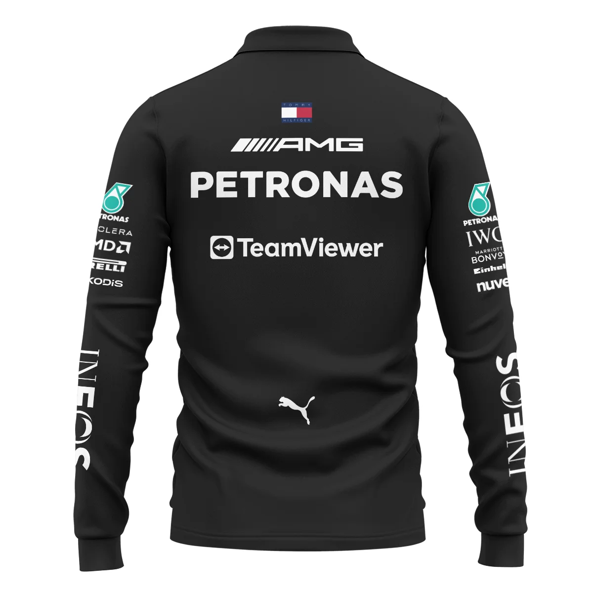 2023 George Russell Racing Suit Mercedes F1 Long Polo Shirt BLVAGR080925A2LPL - Image 3
