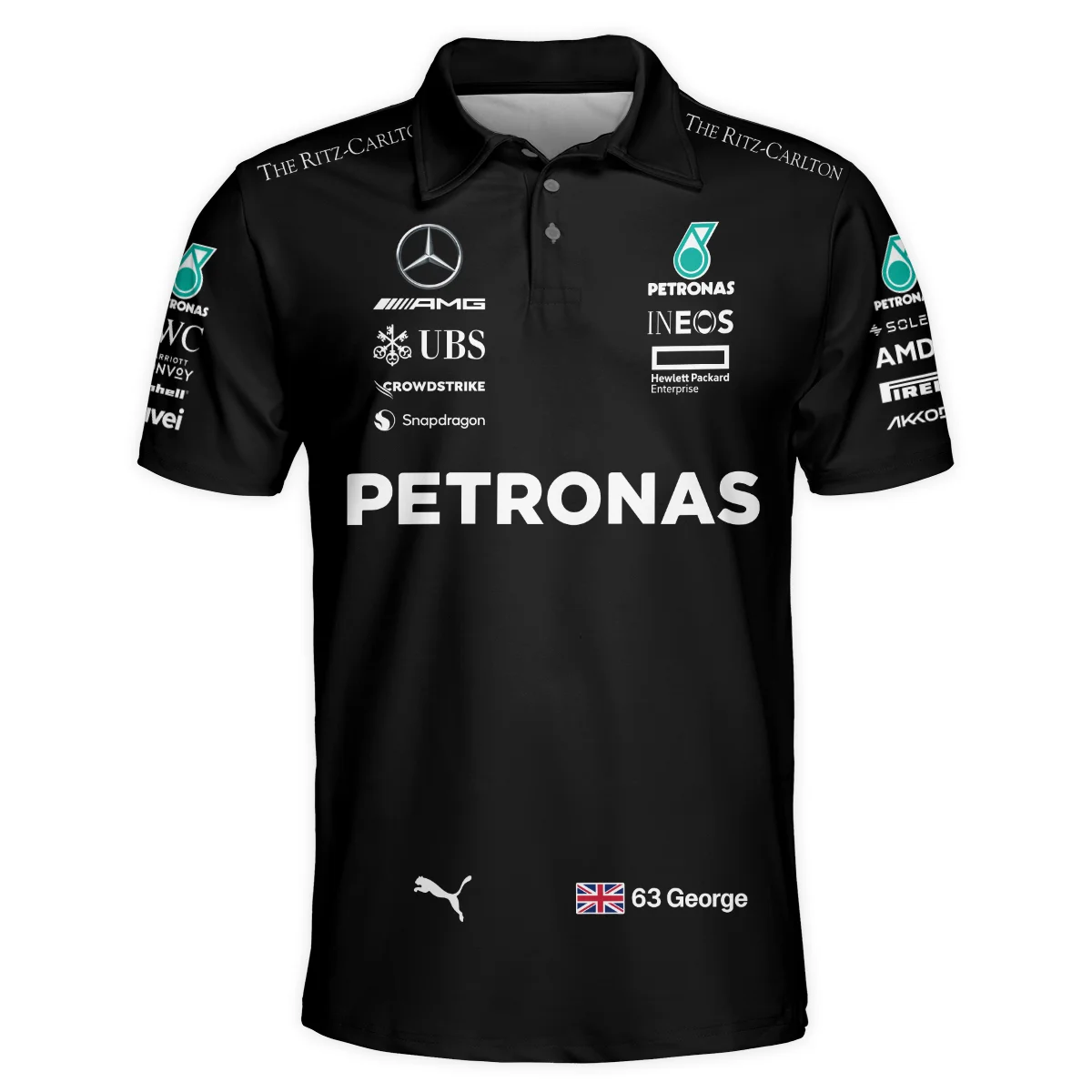 Alternative view of 2023 George Russell Racing Suit Mercedes F1 Polo Shirt BLVAGR080925A2PL