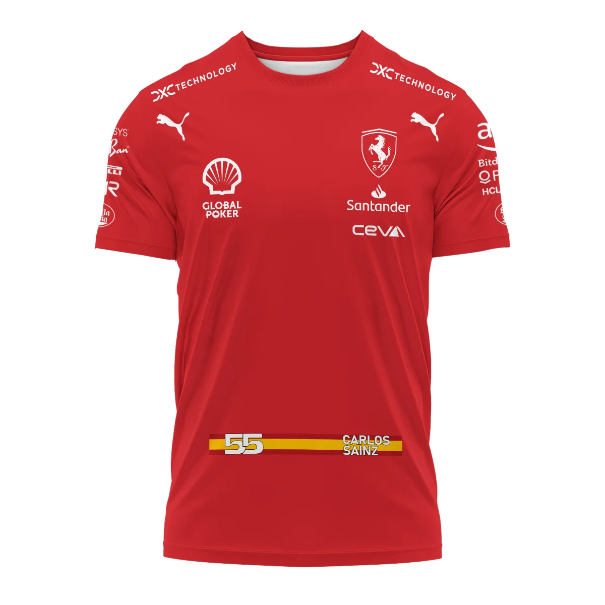 2023 Las Vegas GP Carlos Sainz Racing Suit Ferrari F1 T-Shirt BLVACS190825A4TS - Image 2