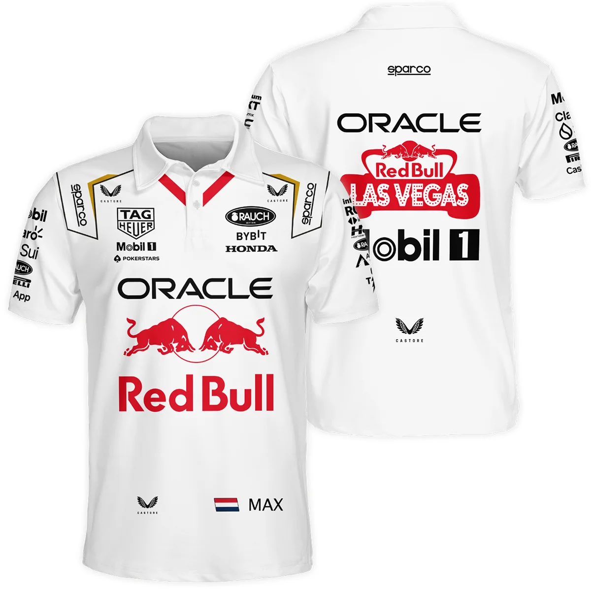 2023 Las Vegas GP Max Verstappen Racing Suit Red Bull Racing F1 Polo Shirt Unisex Motorsport Apparel BLVAMV281125A3PL
