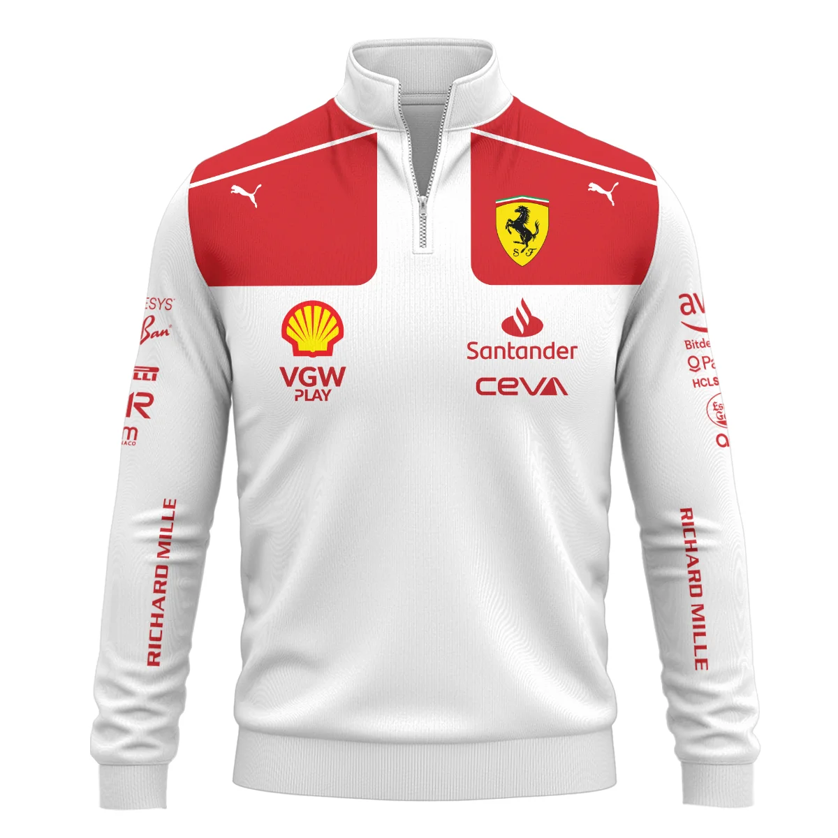 2023 Monaco GP Charles Leclerc Racing Suit Ferrari F1 Quarter-Zip Sweatshirt BLVACL260825A3QZS - Image 2