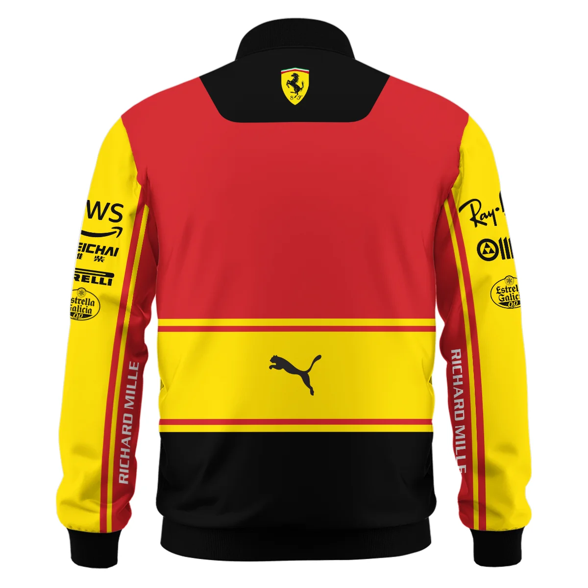 2023 Monza GP Carlos Sainz Racing Suit Ferrari F1 Bomber BLVACS190825A9BB - Image 3