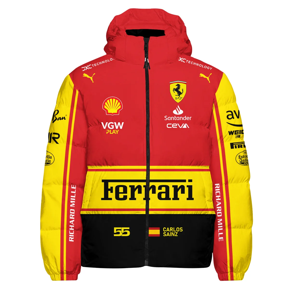 2023 Monza GP Carlos Sainz Racing Suit Ferrari F1 Down & Puffer Jackets BLVACS190825A9HCJ - Image 2