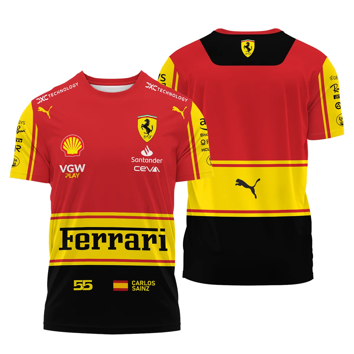 2023 Monza GP Carlos Sainz Racing Suit Ferrari F1 T-Shirt Unisex Motorsport Apparel BLVACS190825A9TS