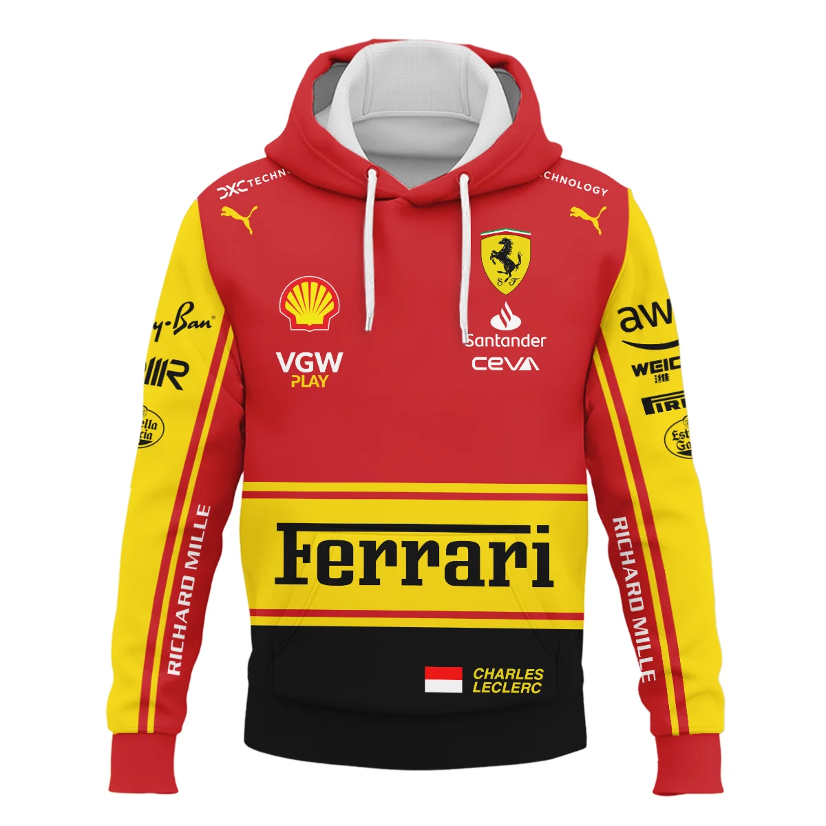 2023 Monza GP Charles Leclerc Racing Suit Ferrari F1 Hoodie BLVACL190825A9HD - Image 2