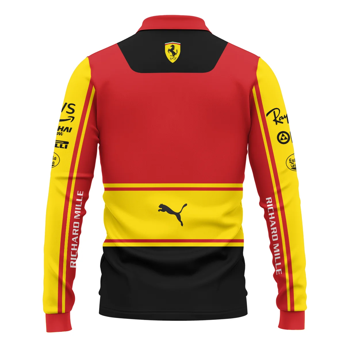 2023 Monza GP Charles Leclerc Racing Suit Ferrari F1 Long Polo Shirt BLVACL190825A9LPL - Image 3