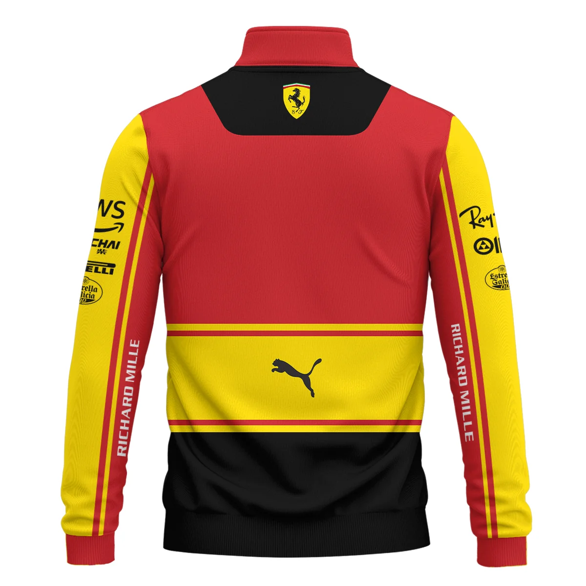 2023 Monza GP Charles Leclerc Racing Suit Ferrari F1 Quarter-Zip Sweatshirt BLVACL190825A9QZS - Image 3