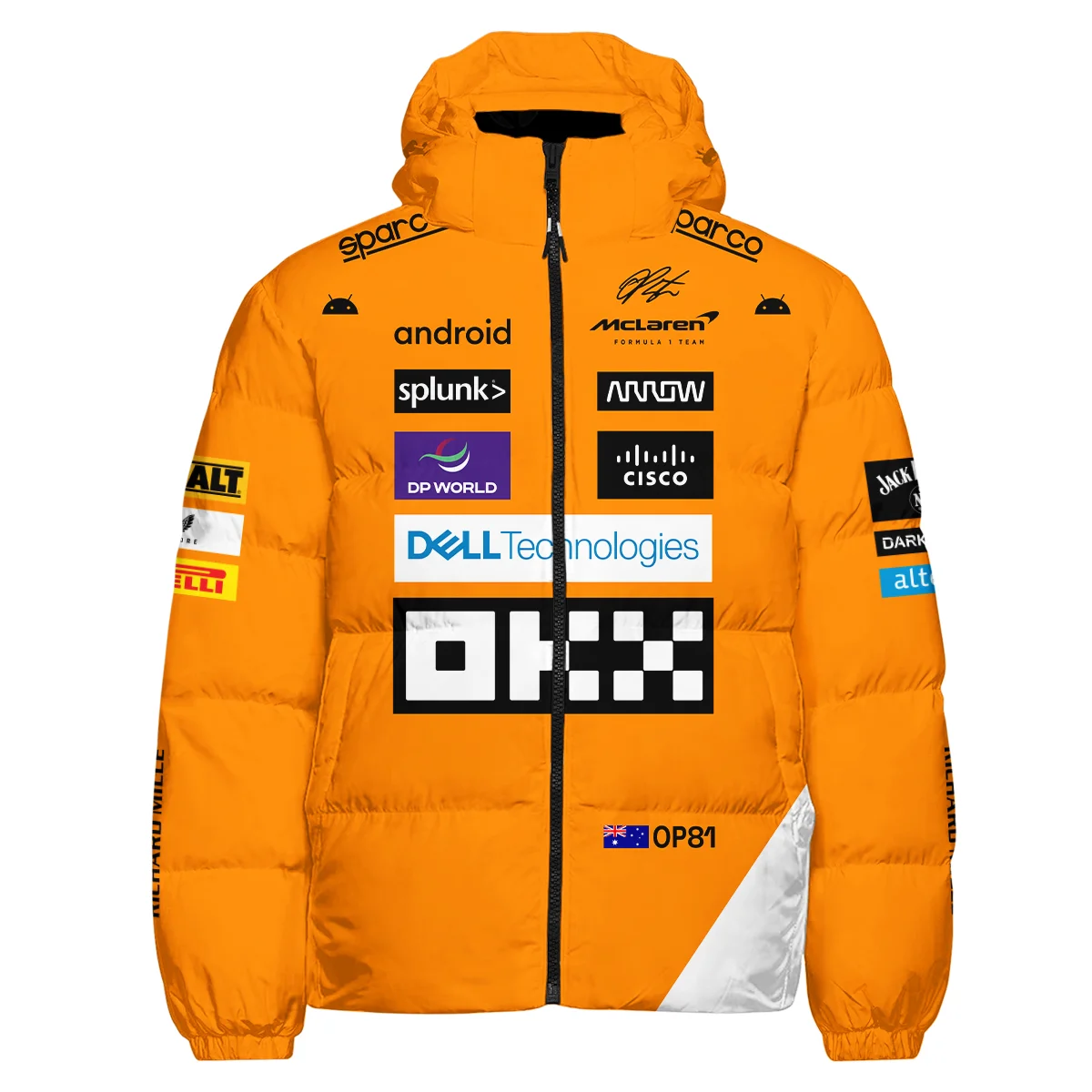 2023 Oscar Piastri Racing Suit McLaren F1 Down & Puffer Jackets BLVAOP150825A1HCJ - Image 2