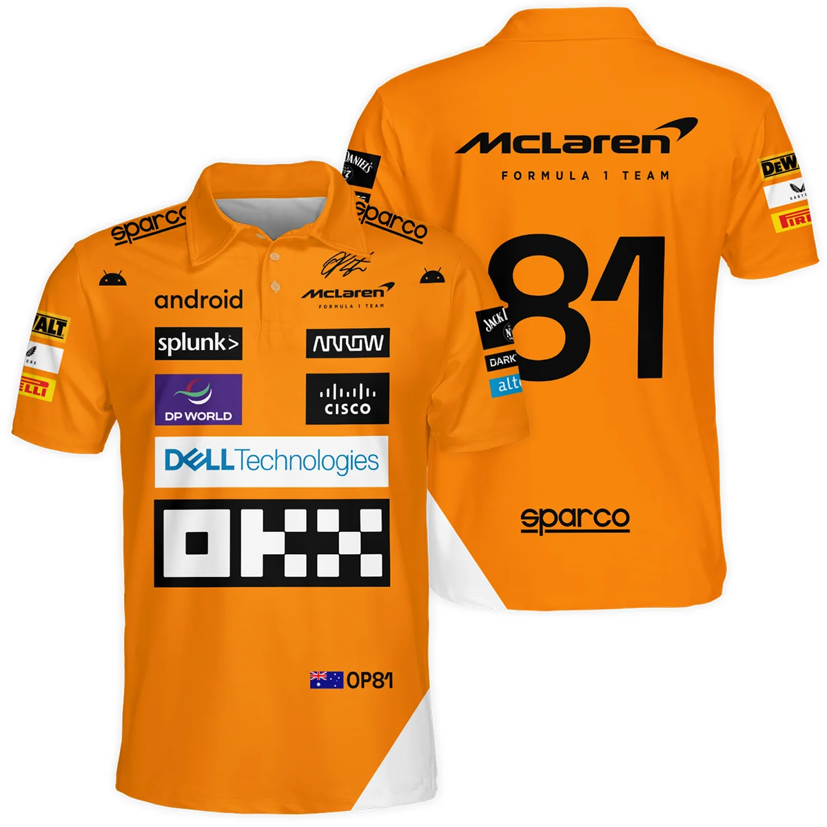 2023 Oscar Piastri Racing Suit McLaren F1 Polo Shirt Unisex Motorsport Apparel BLVAOP150825A1PL