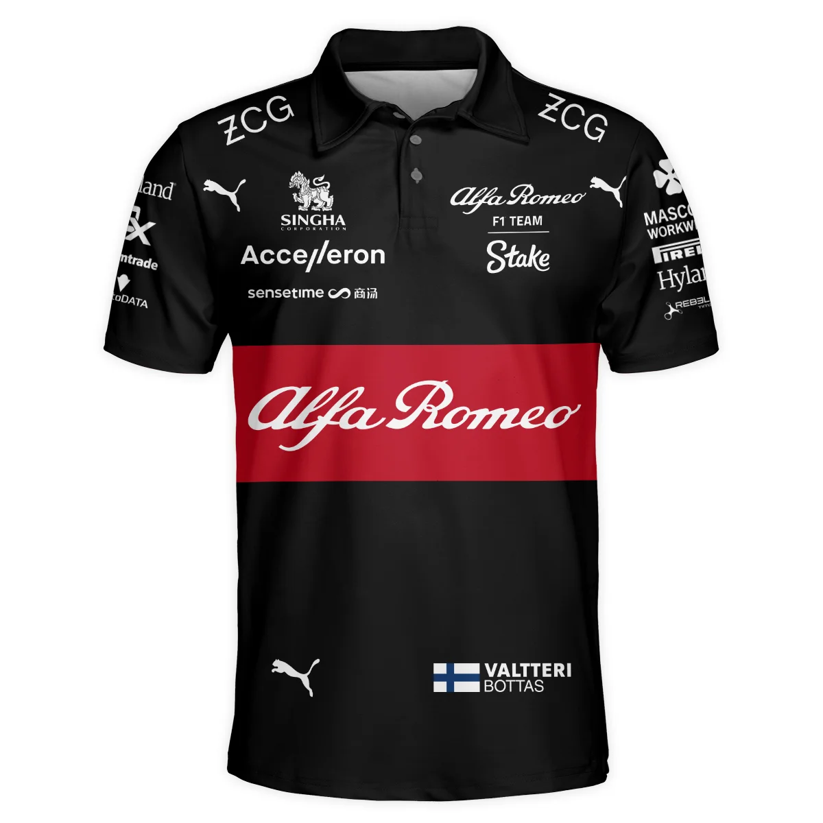 2023 Valtteri Bottas Racing Suit Alfa Romeo F1 Polo Shirt BLVAVB130925A5PL - Image 2
