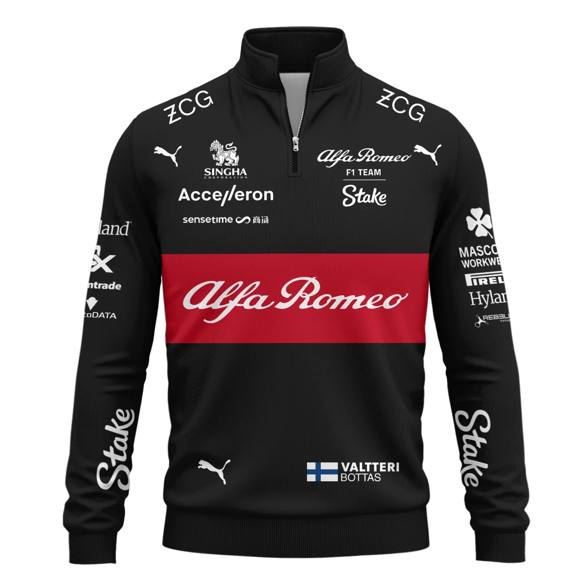 2023 Valtteri Bottas Racing Suit Alfa Romeo F1 Quarter-Zip Sweatshirt BLVAVB130925A5QZS - Image 2