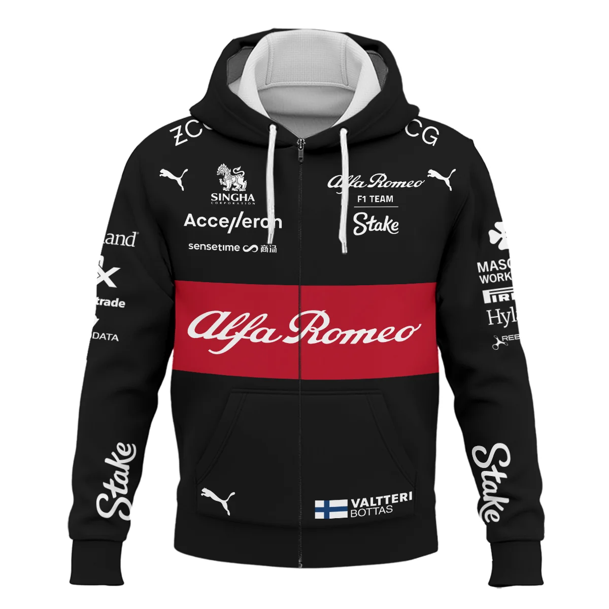2023 Valtteri Bottas Racing Suit Alfa Romeo F1 Zipper Hoodie BLVAVB130925A5ZHD - Image 2