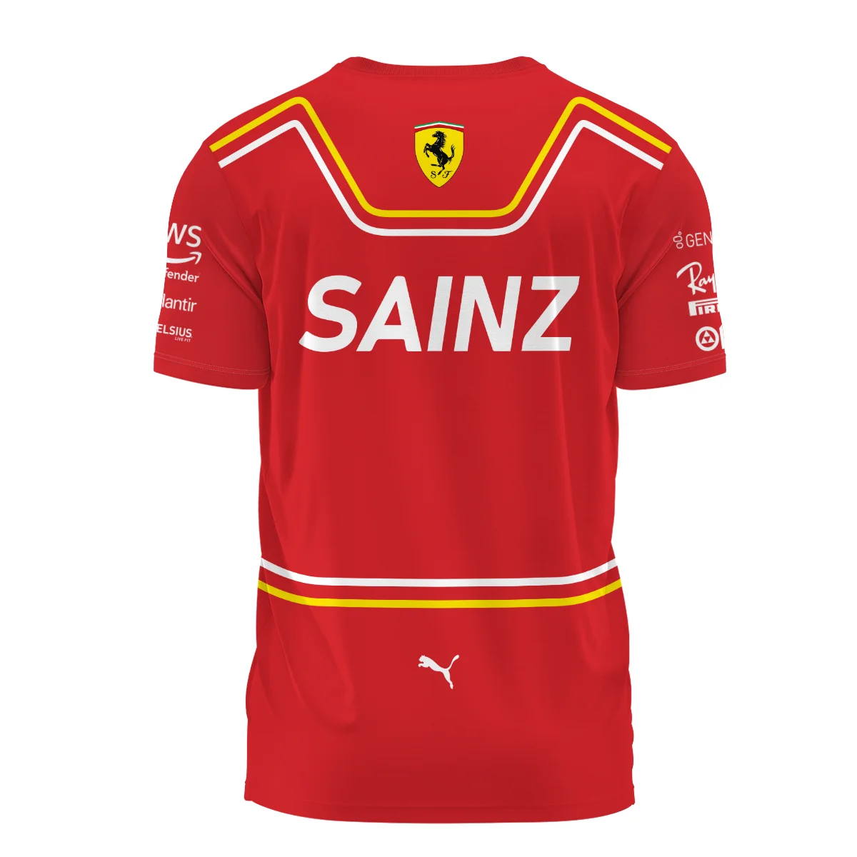 2024 Carlos Sainz Racing Suit Ferrari F1 T-Shirt BLVACS190825A8TS - Image 3