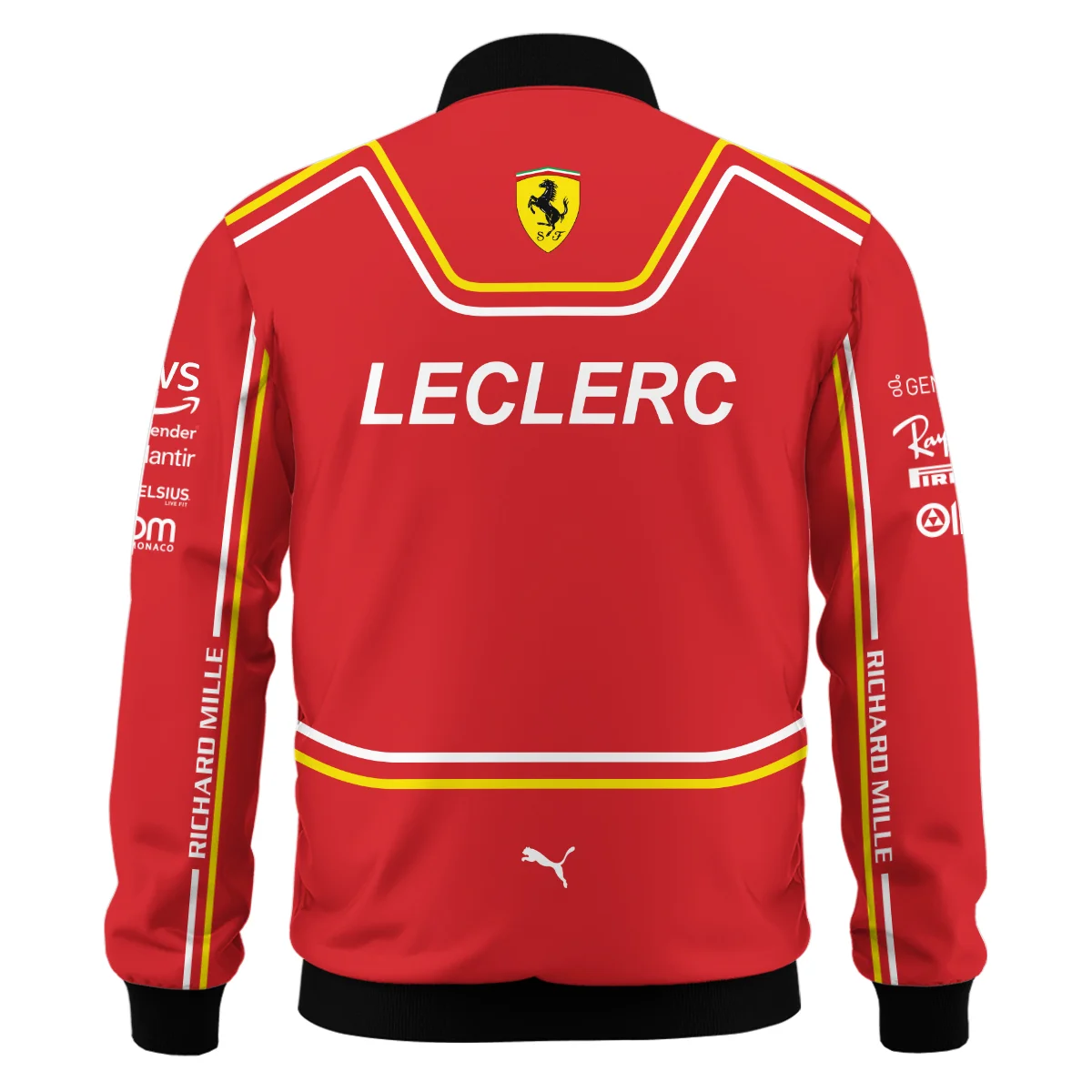 2024 Charles Leclerc Racing Suit Ferrari F1 Bomber BLVACL260825A4BB - Image 3
