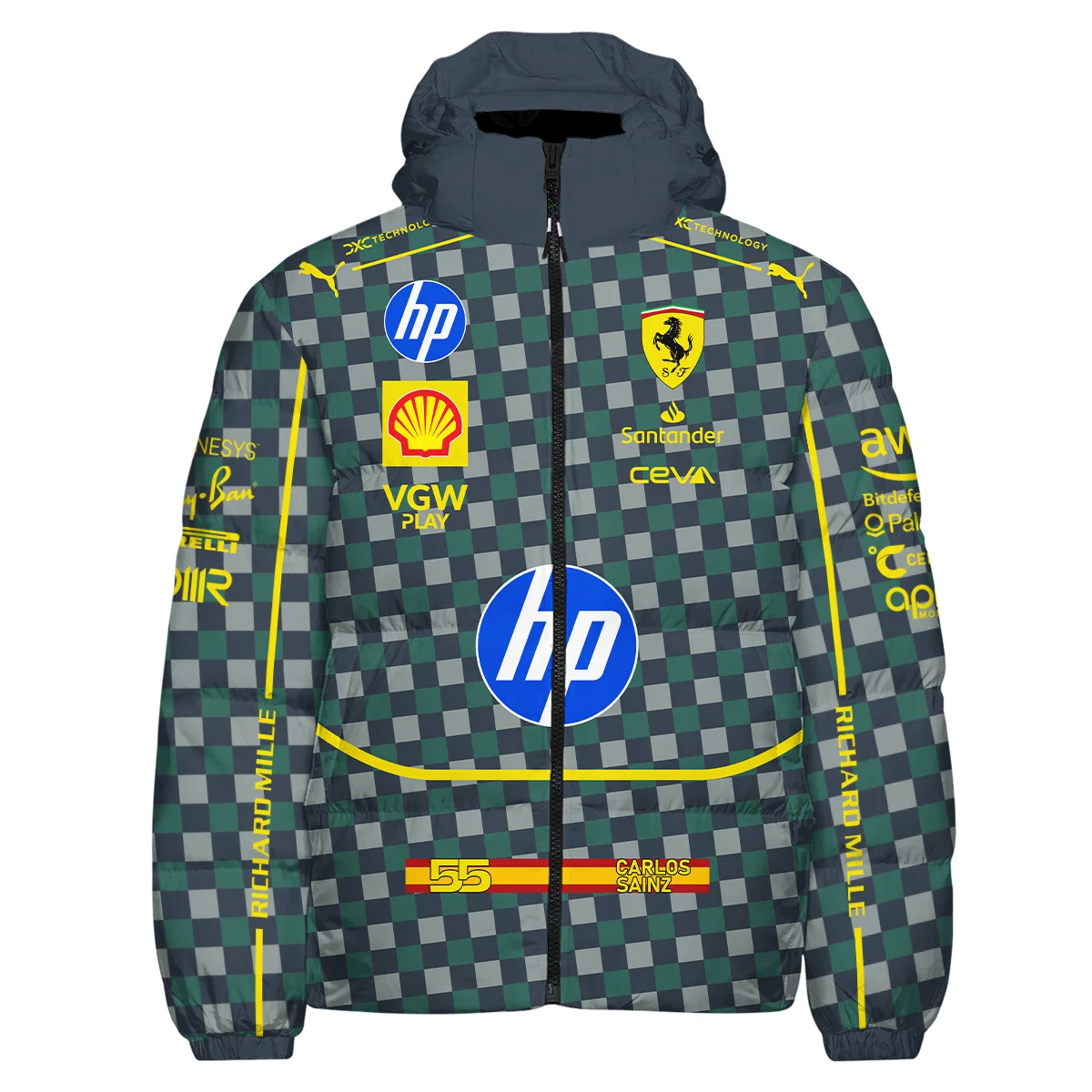 2024 Italian GP Carlos Sainz Racing Suit Ferrari F1 Down & Puffer Jackets BLVACS190825A5HCJ - Image 2