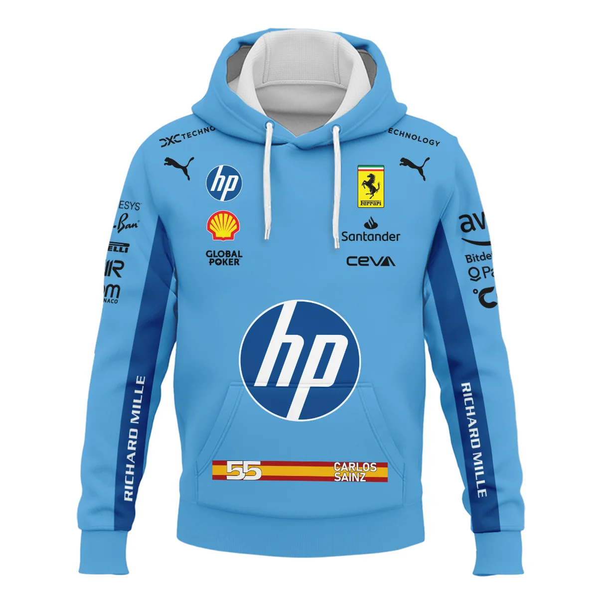 2024 Miami GP Carlos Sainz Racing Suit Ferrari F1 Hoodie BLVACS190825A6HD - Image 2