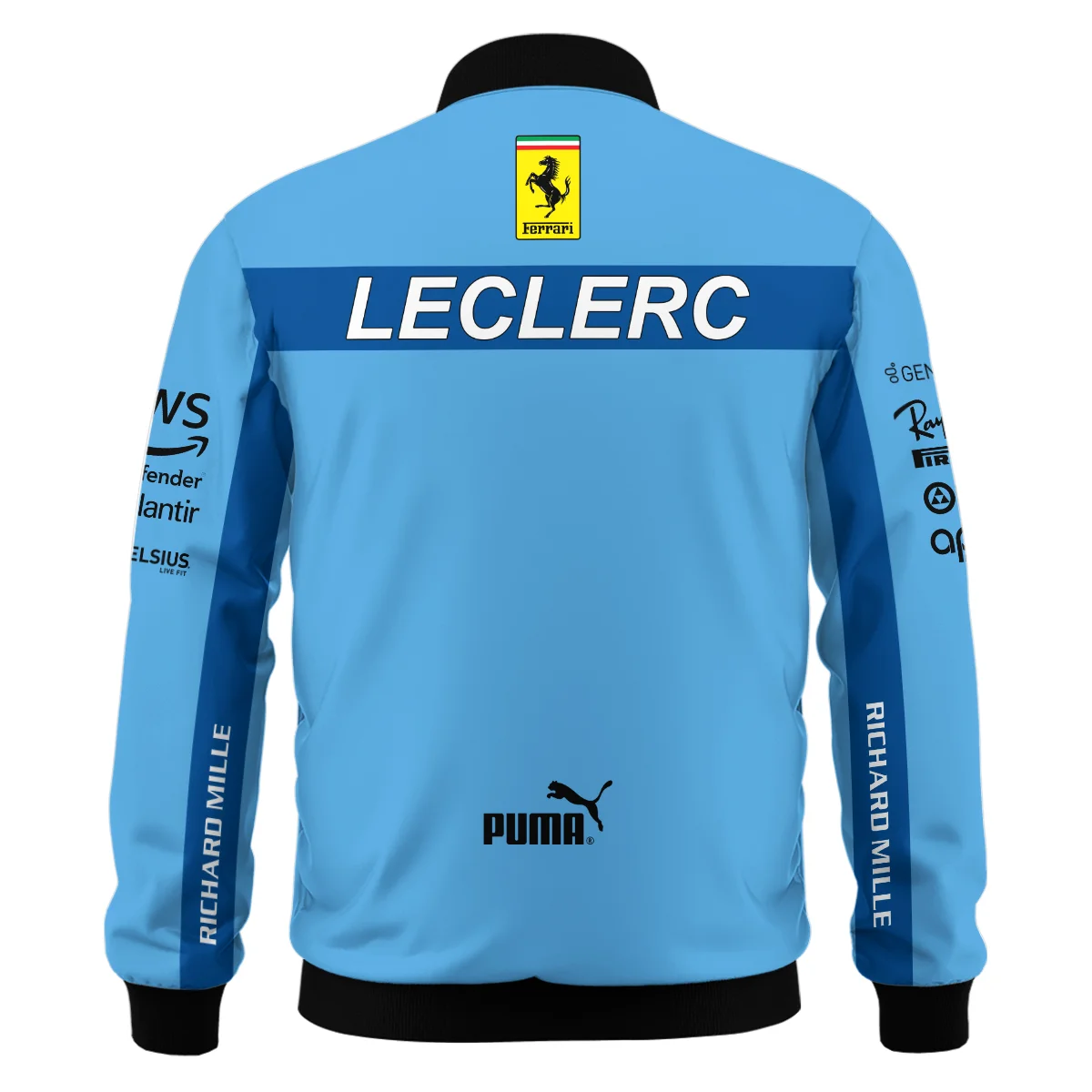 2024 Miami GP Charles Leclerc Racing Suit Ferrari F1 Bomber BLVACL190825A15BB - Image 3