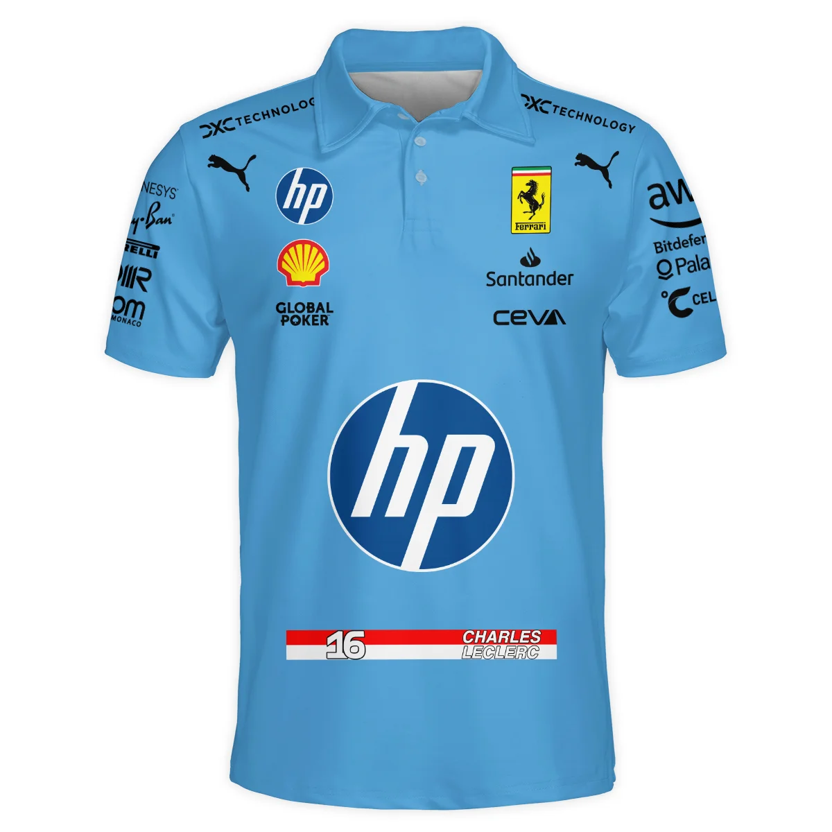 2024 Miami GP Charles Leclerc Racing Suit Ferrari F1 Polo Shirt BLVACL190825A15PL - Image 2