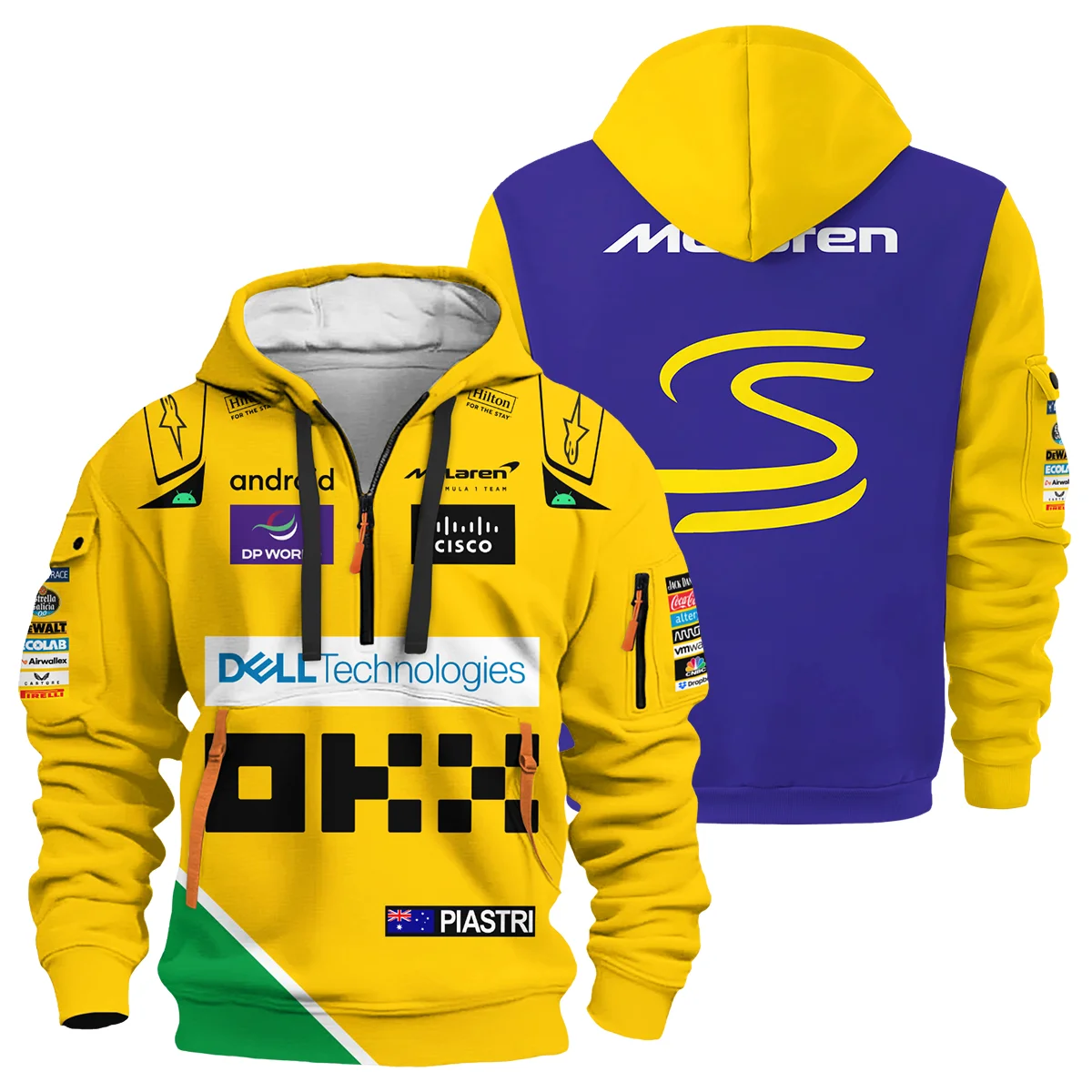 2024 Monaco GP Oscar Piastri Racing Suit McLaren F1 Hoodie Half Zipper Unisex Motorsport Apparel BLVAOP150825A6HDF