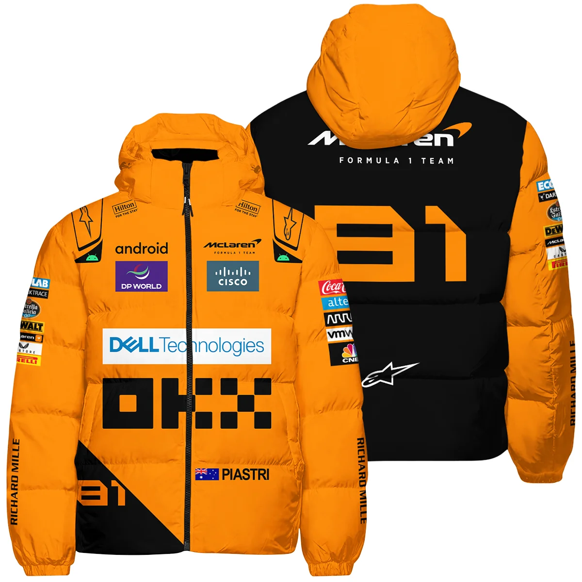 2024 Oscar Piastri Racing Suit McLaren F1 Down & Puffer Jackets Unisex Motorsport Apparel BLVAOP150825A5HCJ