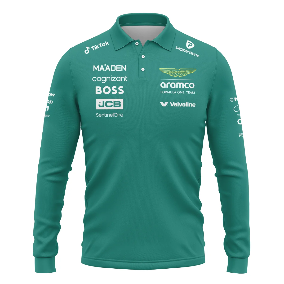 2025 Aston Martin F1 Team Suit Long Polo Shirt BLVA120725A01AMLPL - Image 2