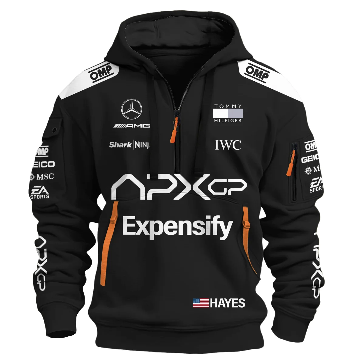 2025 Black Version For Racing Fan Hoodie Half Zipper BLF116625A2HDF - Image 2