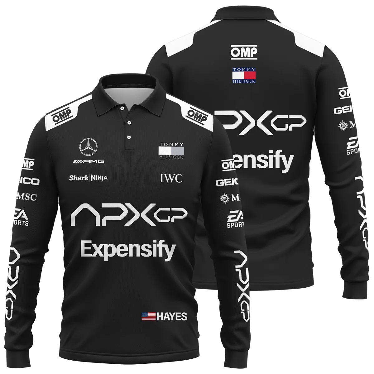 2025 Black Version For Racing Fan Long Polo Shirt BLF116625A2LPL