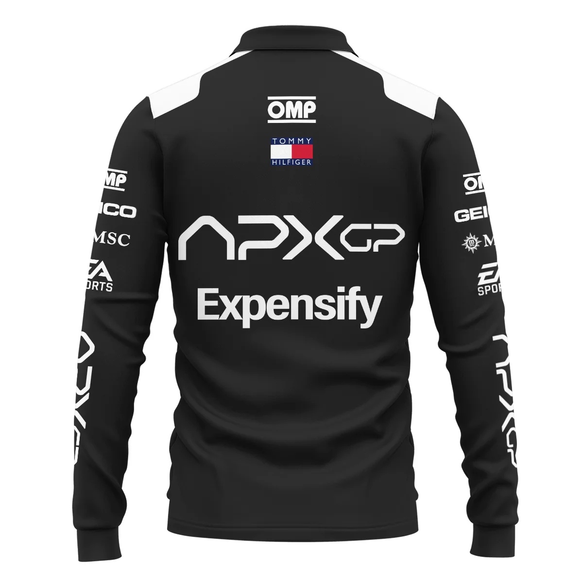 2025 Black Version For Racing Fan Long Polo Shirt BLF116625A2LPL - Image 3