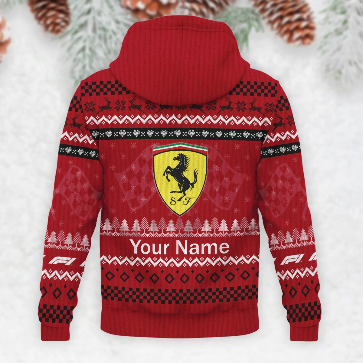 2025 Car Ferrari Formula 1 - Knitted Hoodie BLVAF12209250A22FRR - Image 3