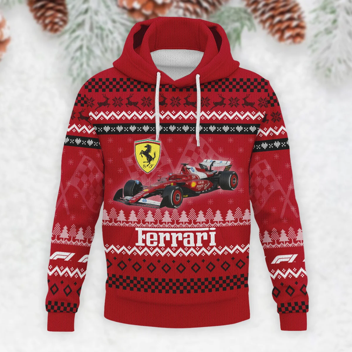 2025 Car Ferrari Formula 1 - Knitted Hoodie BLVAF12209250A22FRR - Image 2