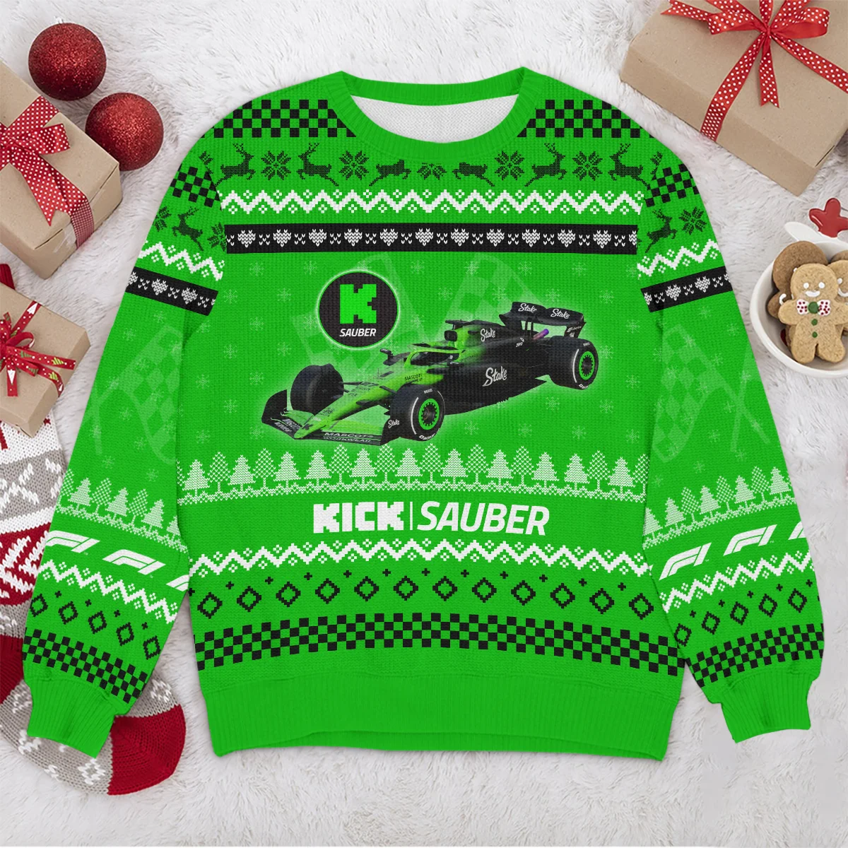 2025 Car Kick Sauber Formula 1 - Ugly Sweater BLVAF1220925A22KS - Image 4