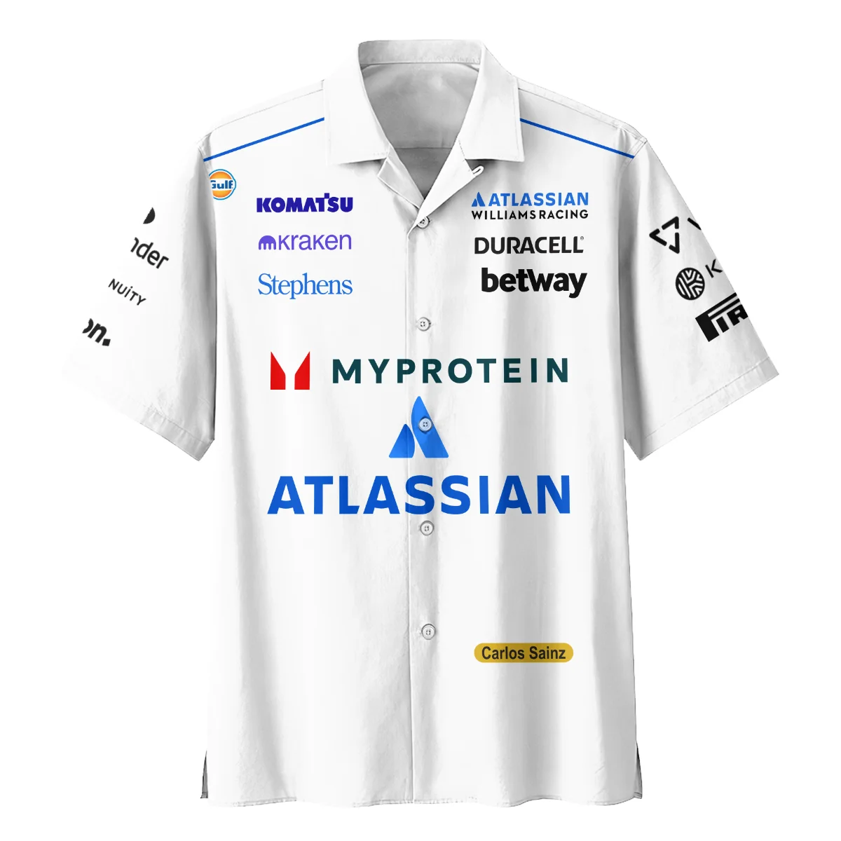 2025 Carlos Sainz Racing Suit Williams F1 Hawaiian Shirt BLVACS190825A12HW - Image 2