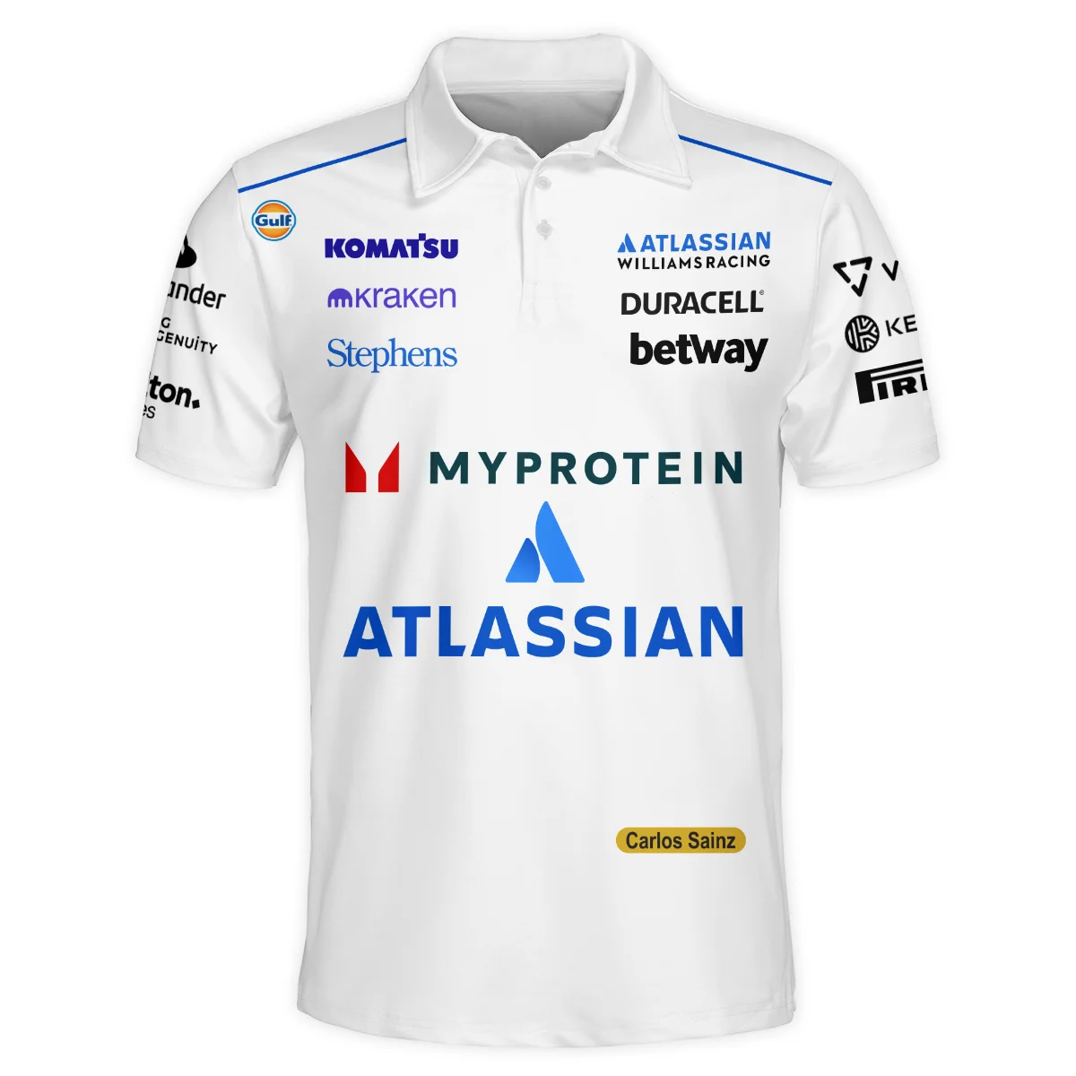 2025 Carlos Sainz Racing Suit Williams F1 Polo Shirt BLVACS190825A12PL - Image 2