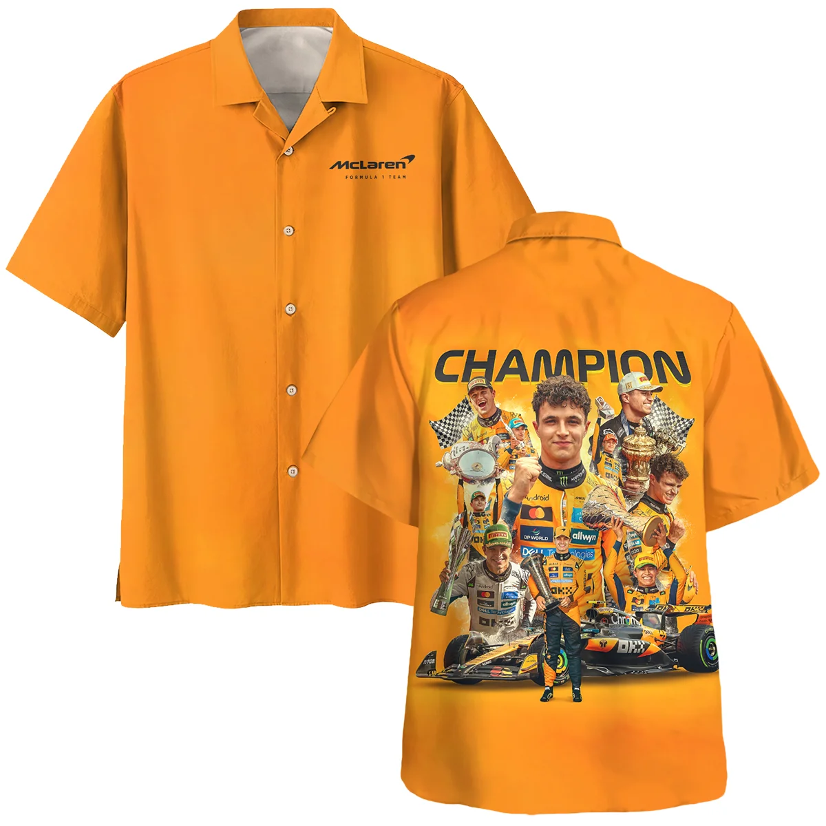 2025 Champion Lando Norris McLaren F1 Team Hawaiian Shirt Unisex Motorsport Apparel BLNRWDCA12HW